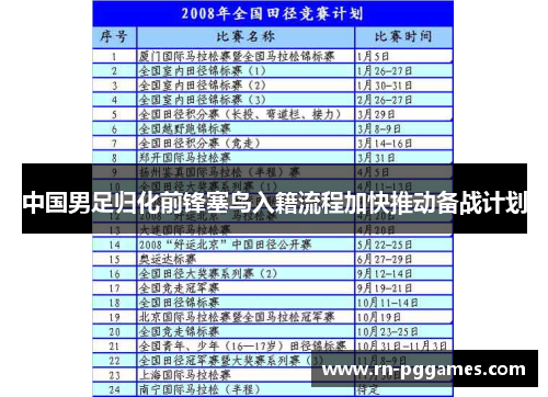 中国男足归化前锋塞鸟入籍流程加快推动备战计划